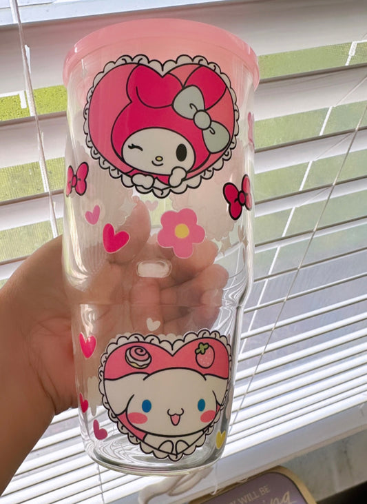 Hk and Friends Glass Cup